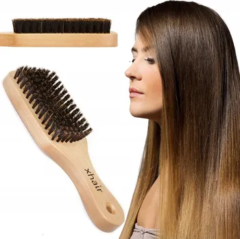 kartáč na vlasy Kartáč na vlasy S KANČÍMI štětinami DŘEVĚNÝ vyhlazující xhair