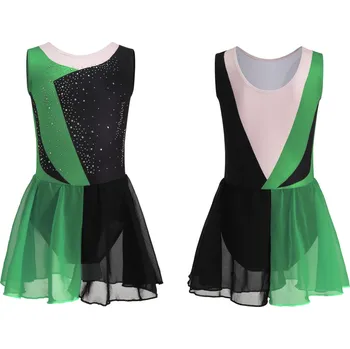 Body BALETNÍ TRIKOT S DVOUBAREVNOU SUKÝNKOU, TANČNÍ KOSTÝM NA BALET, VELIKOST 160