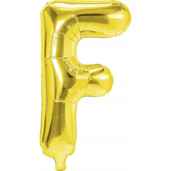 Balónek Foliový balónek ve tvaru písmene F zlatý 40 cm