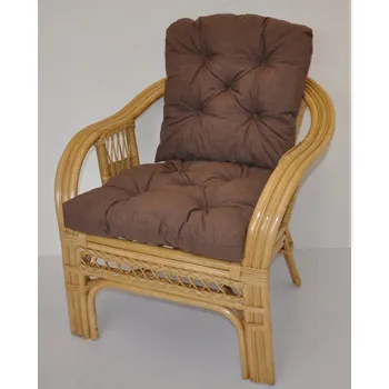 Křeslo Ratanové křeslo RIO DE JANEIRO medové polstr hnědý melír