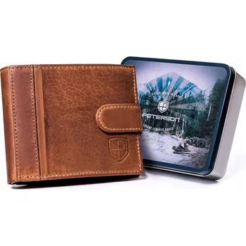 Peněženka Peterson pánská peněženka z přírodní kůže hnědá PTN N008L-PCA TAN - muž