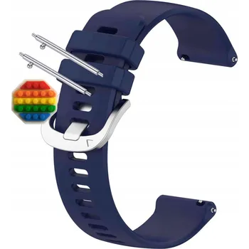 Opasek Pásek Řemínek pro Rubicon RNBE62, silikonová spona stříbrná, tmavě modrá, nastavitelný