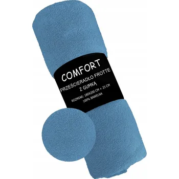 Prostěradlo FROTÉ PROSTĚRADLO S GUMOU 180x200 MODRÉ NAPÍNACÍ PROSTĚRADLO 100% BAVLNA