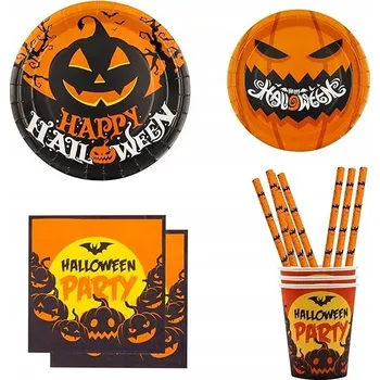Jednorázové nádobí Jednorázové papírové nádobí na Halloween párty – Sada pro 10 osob