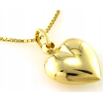 Přívěsek Zlatý přívěsek 585 hladké srdíčko 3D bez kamenů, srdíčko jako dárek