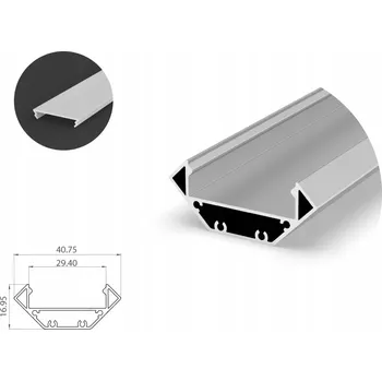 LED osvětlení LED PROFIL ROHOVÝ 2M STŘÍBRNÝ + MLÉČNÝ KRYT C7
