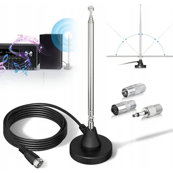 Televizní anténa UNIVERZÁLNÍ POKOJOVÁ ANTÉNA FM DAB RÁDIO TELESKOPICKÁ PRO ZESÍLENÍ SIGNÁLU