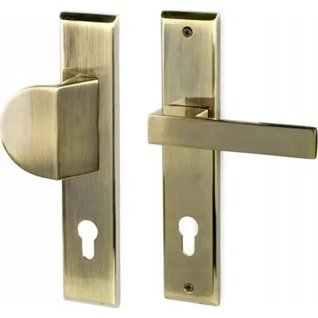 Dveřní kování Klika-madlo klika pro venkovní dveře, branky a vrata patina Vitay LEVÁ