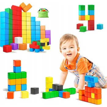 ostatní stavebnice STAVEBNICE VZDĚLÁVACÍ KOSTKY KRYCHLE BAREVNÉ 54 KUSŮ