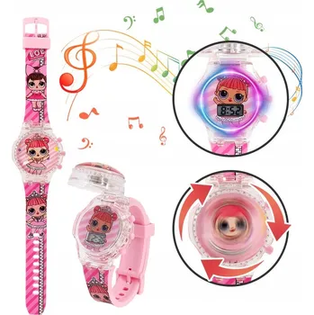 Hodinky Dětské hodinky OTOČNÉ pro holčičku LOL + HUDBA + SVĚTLO