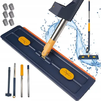 PLOCHÝ MOP NA PODLAHU TYPU X OTOČNÝ 360° ŽDÍMACÍ SKLÁDACÍ SILNÁ SADA