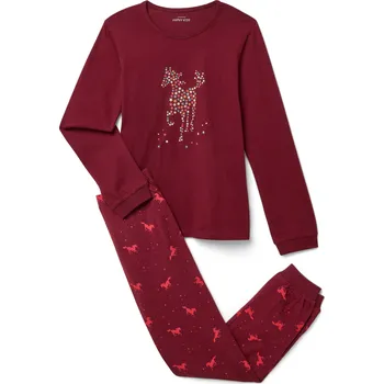 Dívčí pyžamo 710616 - Tchibo - Dětské pyžamo - pro dívky - vel. 98/104 - barva: červená/s potiskem