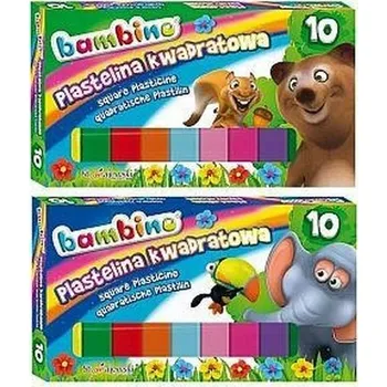 Modelovací hmota BAREVNÁ MODELÍNA čtvercová mix 10 BAREV Bambino MAJEWSKI modelovací hmota