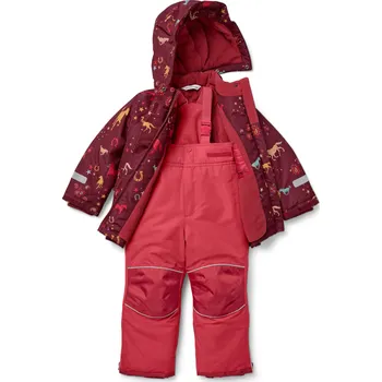 709502 - Tchibo - Dětská zimní souprava - pro dívky - vel. 98/104 - barva: červená/s potiskem