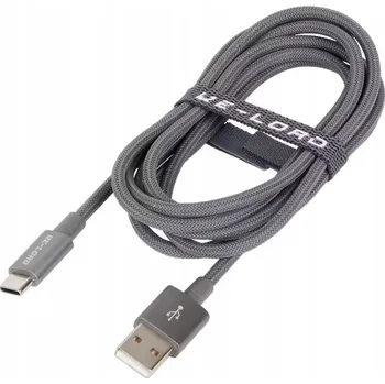 Datový kabel Kabel RE-LOAD USB - USB typ C 2 m šedý