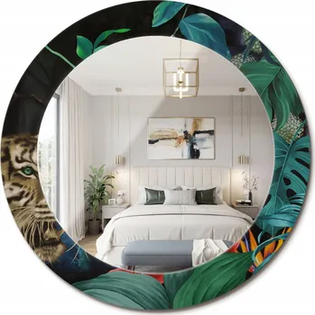 Zrcadlo Zrcadlo s potiskem do koupelny, kuchyně, předsíně, vintage džungle, 60 cm