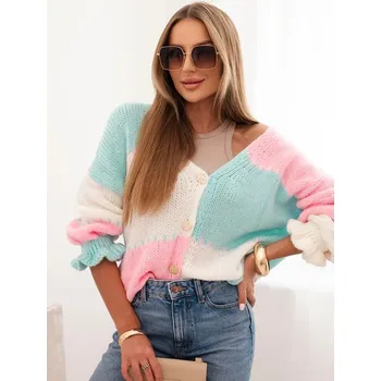 Dámský svetr Dámský pastelový kardigan ART25047 máta , VELIKOST UNI ( S, M , L )