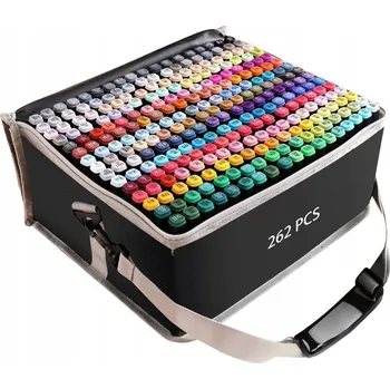 ZESTAW 262 MARKERÓW ALKOHOLOWYCH S DVOJITOU ŠPIČKOU FIXY, OBOUSTRANNÉ