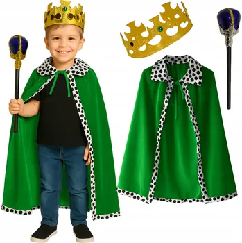 Karnevalový kostým Kostým Krále Jesličky Král Plášť Koruna Berlo Převlek Kostým Pána