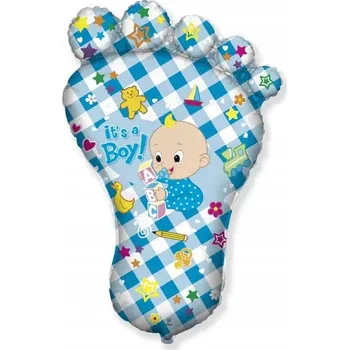 Fóliový balónek baby shower – chlapecká nožička, 61 cm
