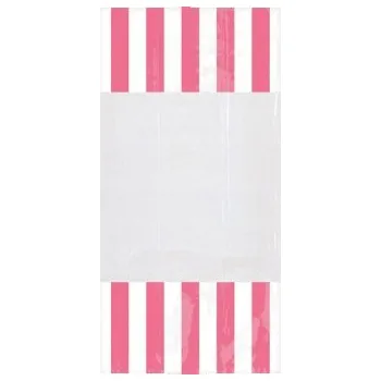 Jednorázové nádobí Sáčky na sladkosti PÁSKY světle růžové (10 Ks)