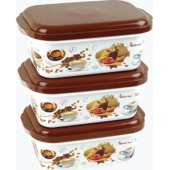 Dóza na potraviny PROHOME - Dóza s víčkem 18x12x6cm 3ks