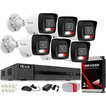 Bezpečnostní kamera IP kamera vnitřní/venkovní HiLook NVR-8CH-5MP/8P + 1TB + IPCAM-B6-30DL 6/8