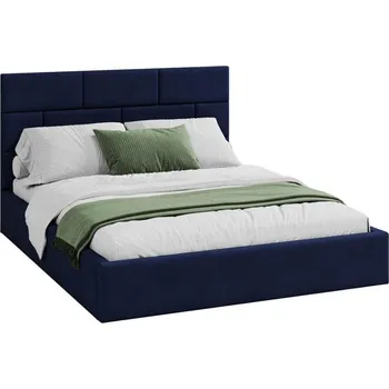 Postel Čalouněná postel PASADENA PARIS 180x200 s kovovým roštem TMAVĚ MODRÁ