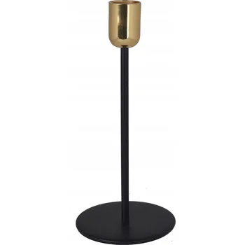 Svícen SVÍCEN PILÍŘ NÍZKÝ ZLATÝ-ČERNÝ 30,5CM premium