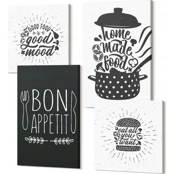 Obraz Dekorativní Sada Obrazů na Plátně Set Grafika jídlo kulinářská hesla