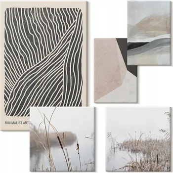Obraz Sada obrazů na plátně - minimalistické umění, příroda - 5 kusů