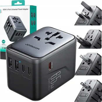 Cestovní adaptér Joyroom Cestovní adaptér JR-TCW02 65W univerzální EU / US / JP / AU / UK /