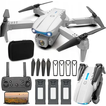 Dron Dron E99 s kamerou 1080p, 3 baterie 1800 mAh, 8 vrtulí, pouzdro