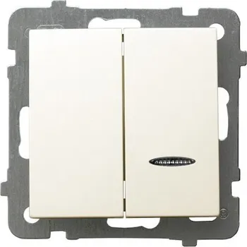 vypínač Dvojitý vypínač pod omítku Ospel krémový ŁP-2GS/m/27
