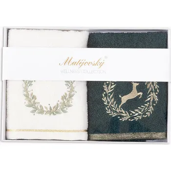 Ručník Matějovský Advent 2ks 50x90 cm Bílá, Zelená