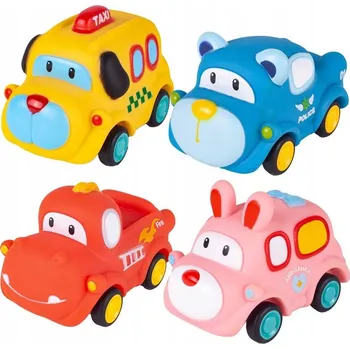 autíčko Gumové autíčka, měkká auta s pohonem, 4 KS