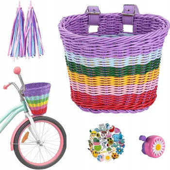 Košík na láhev KOŠÍK NA KOLO + ZVONEK + OZDOBA - CYKLO SADU PRO DÍVKU