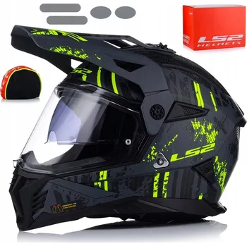 Helma na motorku LS2 PŘILBA ADVENTURE MX702 PIONEER II CRAZY H-V YELL XS