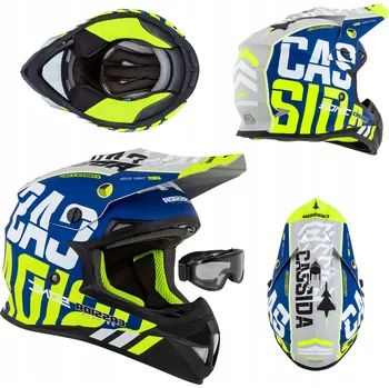 Helma na motorku MOTOCYKLOVÁ PŘILBA A BRÝLE CASSIDA SONIC CROSS XX