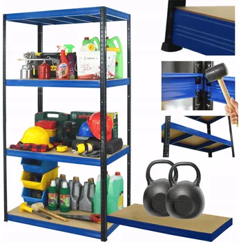 Dílenský regál Kovový regál do skladu, garáže, stojan HELIOS 180x120x60cm, 4 police, nosnost 275kg na polici PL