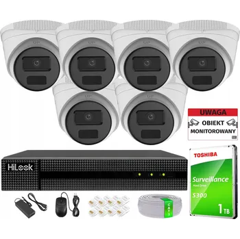 Bezpečnostní kamera Monitorovací sada 6x IPCAM-T4-P 4Mpx PoE IR 20m HiLook od Hikvision