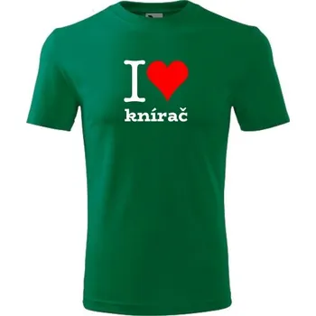 Chlapecké tričko Zelené dětské tričko I love knírač - dárek pro malého pejskaře / pejskařku - barva zelená - velikost 4roky