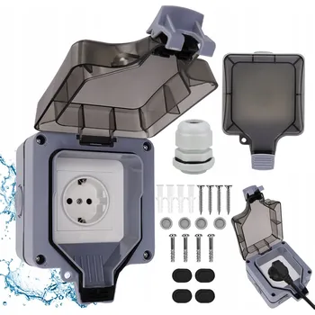 Elektrická zásuvka VENKOVNÍ ELEKTRICKÁ ZÁSUVKA PRŮMYSLOVÁ PRACHOTĚSNÁ VODĚODOLNÁ IP66 250V