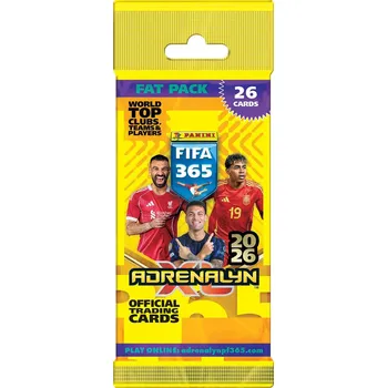 Sběratelská karetní hra 2026 Panini FIFA 365 Adrenalyn XL Fat Pack Balíček
