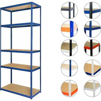 Dílenský regál Kovový regál skladový garážový HELIOS HNN 213x090x60 5x175kg
