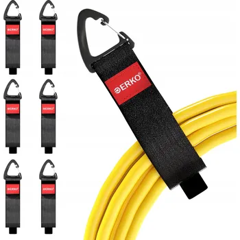 Stahovací páska ERKO Pásky na suchý zip pro organizaci kabelů, uskladnění v garáži, 6 ks