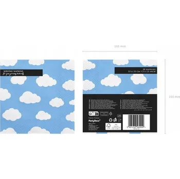 Papírový ubrousek Ubrousky PartyDeco Obláčky 33 x 33 cm