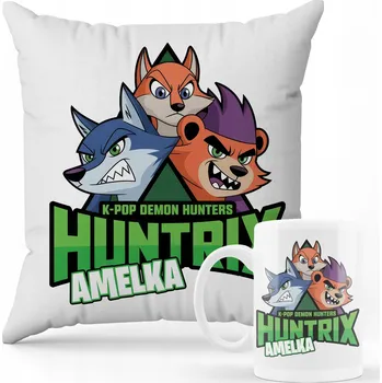 SADA POLŠTÁŘ + HRNEK Dárek Kpop Demon Hunters Huntrix LOVKYNĚ JMÉNO 5
