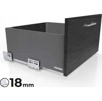 Úložný box ŠUPLÍK EVO ATM L-350 VYSOKÁ ZÁSUVKA H203 GRAFIT S TLUMENÍM DOVÍRÁNÍ ZAVÍRÁNÍ PRO 18MM DESK
