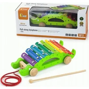 Dřevěná hračka Dřevěná tahací Hračka krokodýl Viga 65 cm